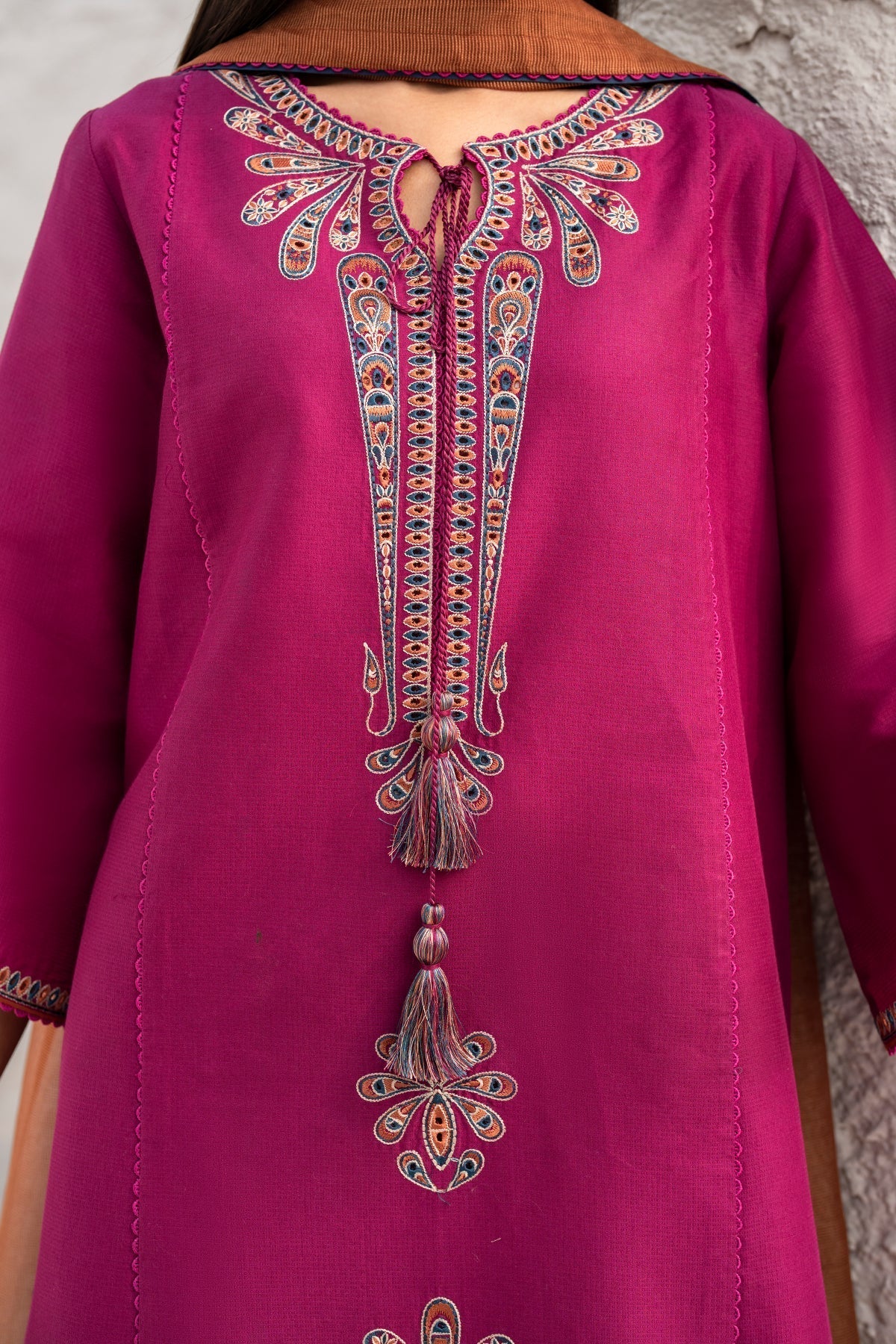 JAZMIN - Dhanak 3-Piece Unstitched Embroidered Suit