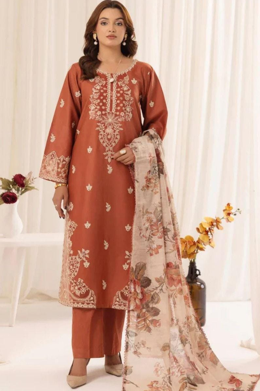 Mohagni - Dhanak 3-Piece Unstitched Embroidered Suit