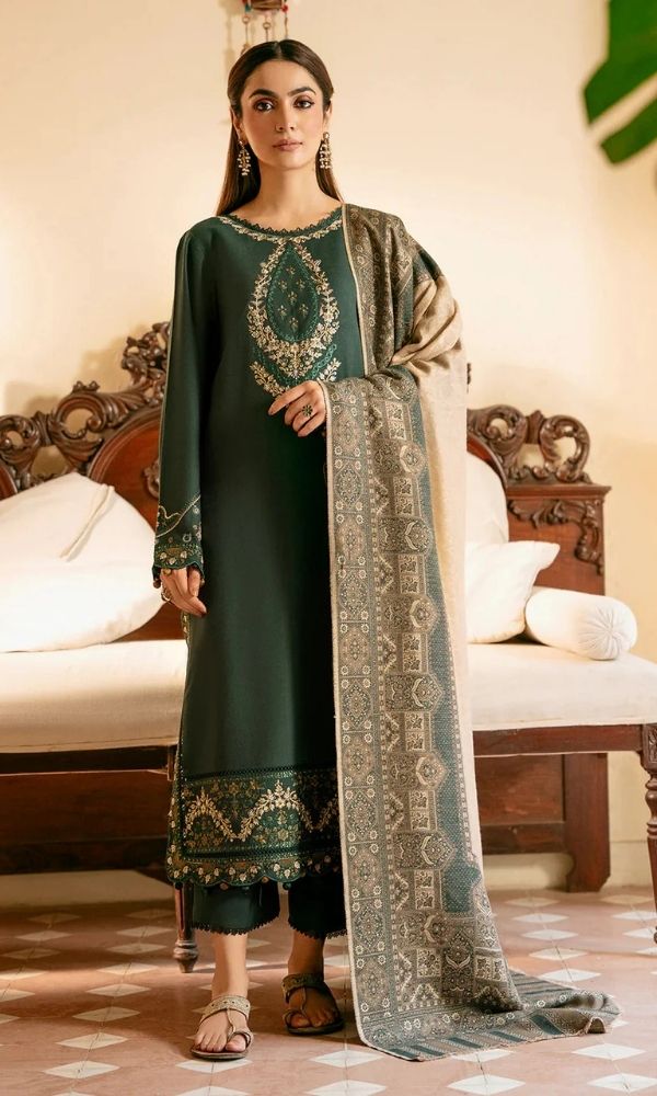 IZEL - Dhanak 3-Piece Unstitched Embroidered Suit