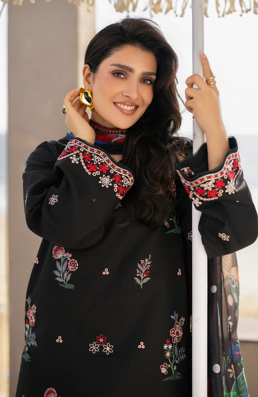 Maya - Dhanak 3-Piece Unstitched Embroidered Suit