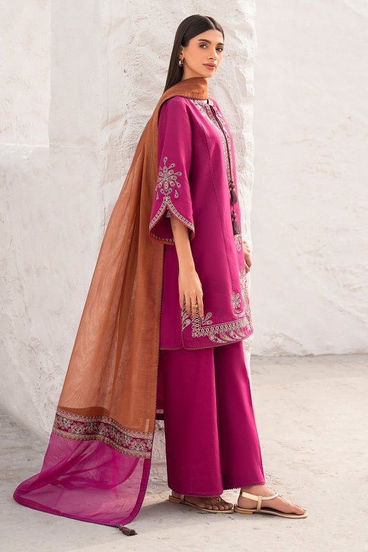 JAZMIN - Dhanak 3-Piece Unstitched Embroidered Suit