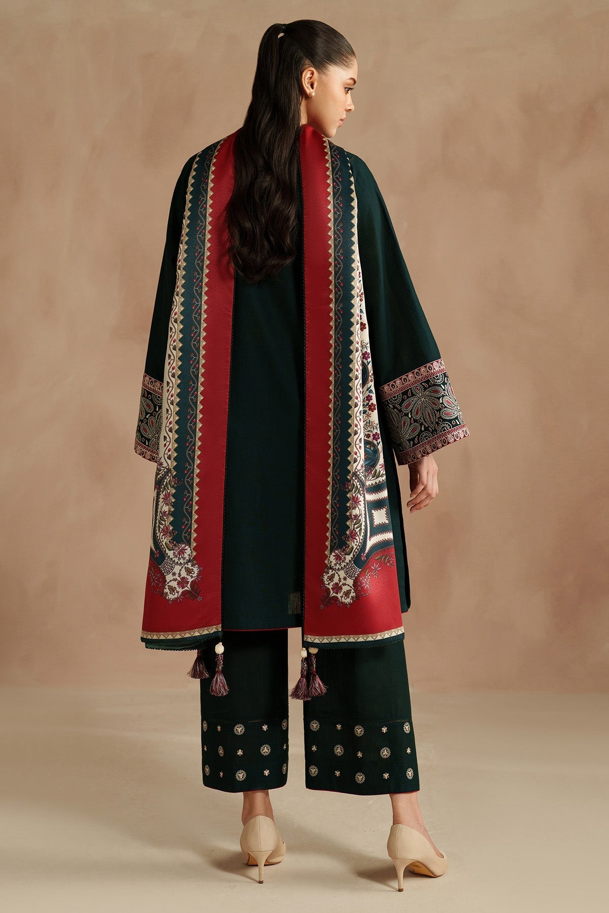 JAZMIN - Dhanak 3-Piece Unstitched Embroidered Suit