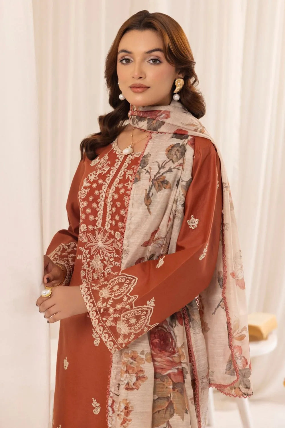 Mohagni - Dhanak 3-Piece Unstitched Embroidered Suit