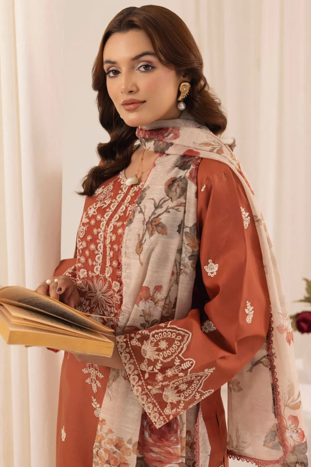 Mohagni - Dhanak 3-Piece Unstitched Embroidered Suit