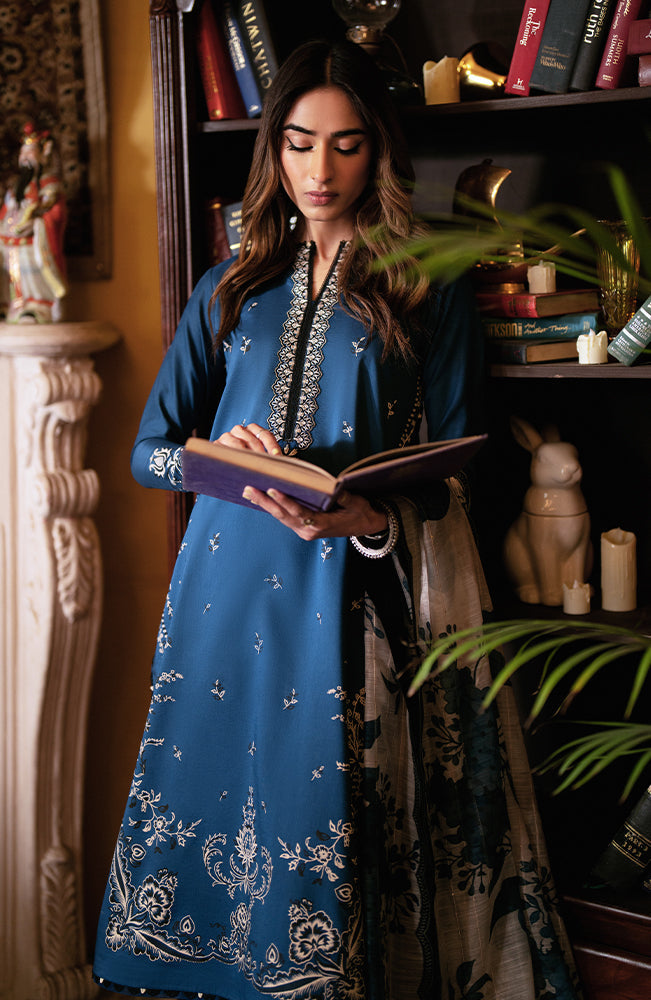 Seran - Dhanak 3-Piece Unstitched Embroidered Suit
