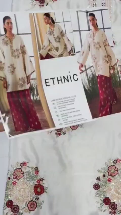 BRAND: ETHNIC Embroidered Silk 2 Piece