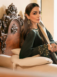 Pure Dhanak 3PC Unstitched Heavy Embroidered Suit