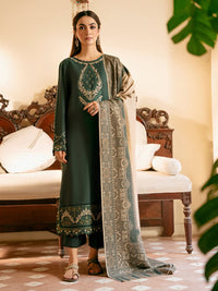 Pure Dhanak 3PC Unstitched Heavy Embroidered Suit
