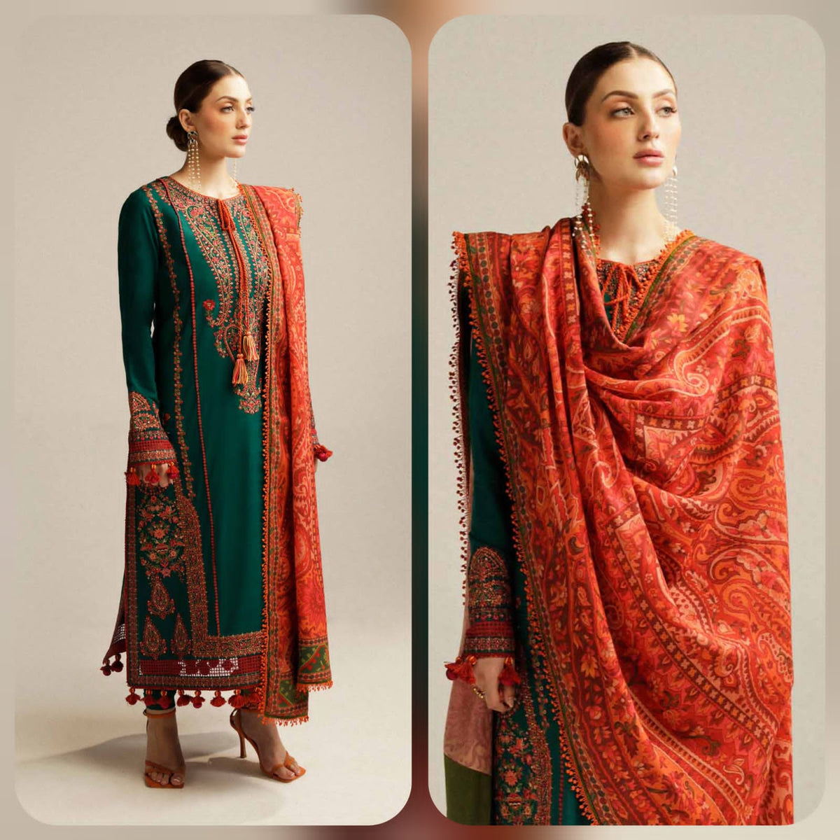 BRAND: HUSSAIN REHAR
Embroidered 3 Piece DHANAK