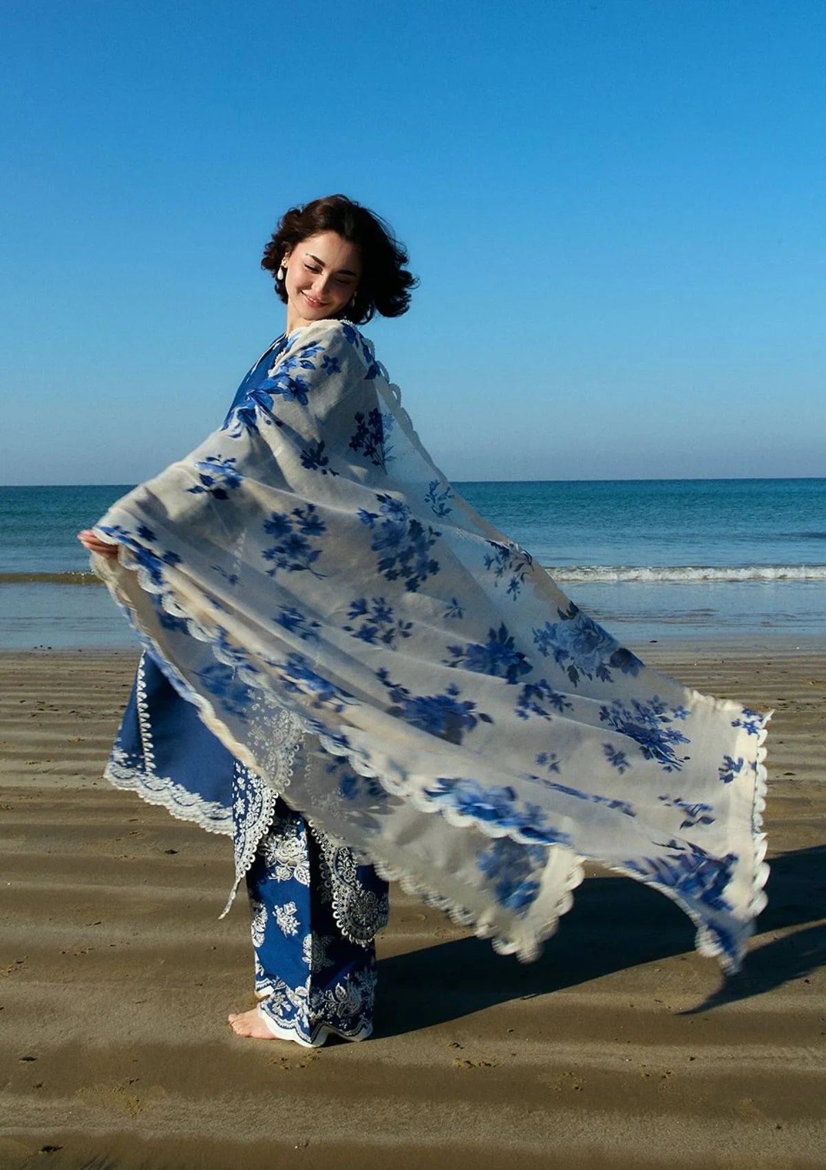 Zara Shahjahan Dhanak 3-Piece Heavy Embroidered Suit with Printed Wool Shawl