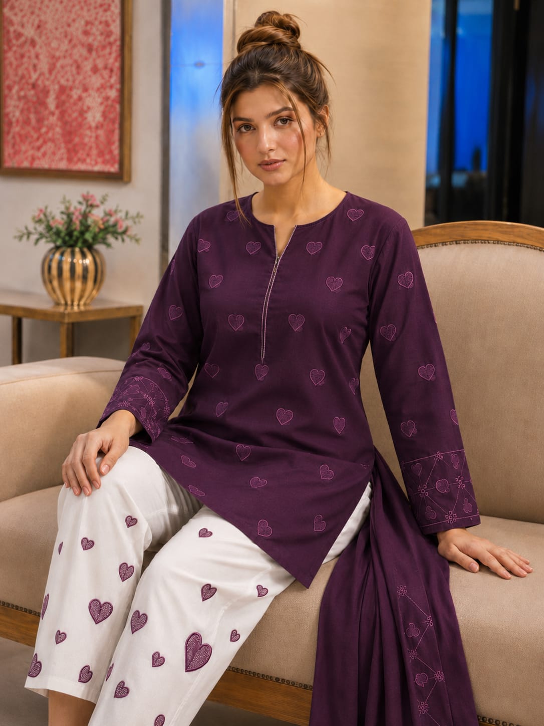 BRAND NAME : BAREEZE
DHANAK EMBROIDERED 3PC