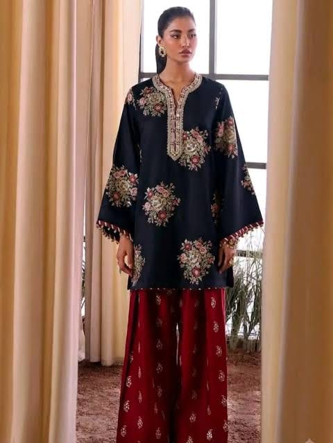 BRAND: ETHNIC Embroidered Silk 2 Piece
