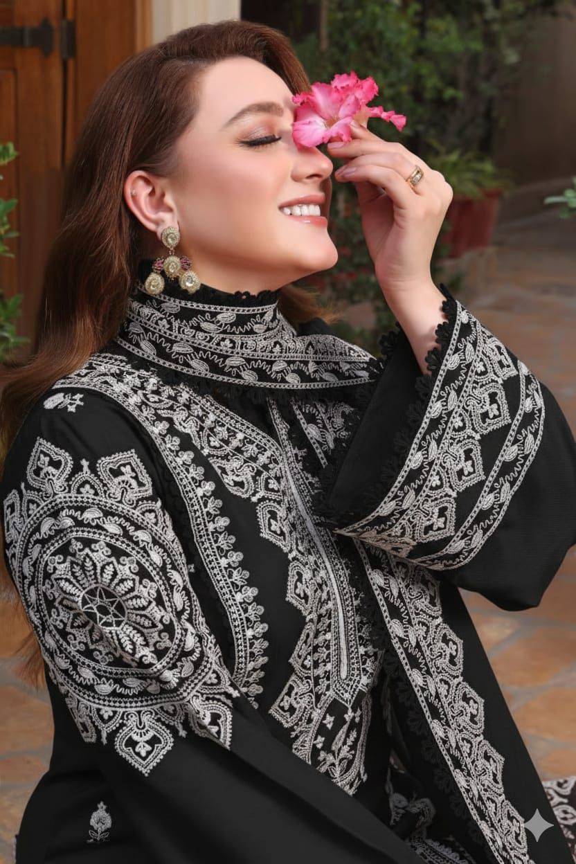 BRAND  ANEELA'S
DHANAK EMBROIDERED 3PC