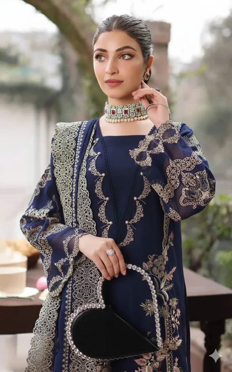 BRAND: KAHF 
Embroidered 3 Piece WINTER DHANAK COLLECTION