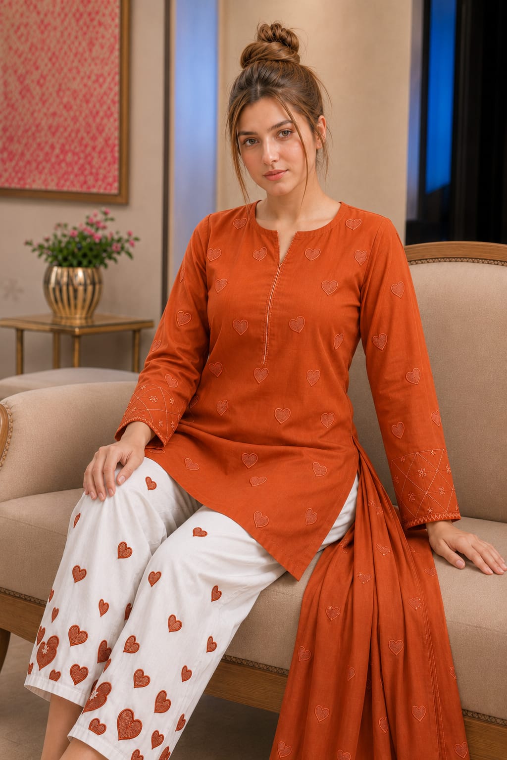 BRAND NAME : BAREEZE
DHANAK EMBROIDERED 3PC