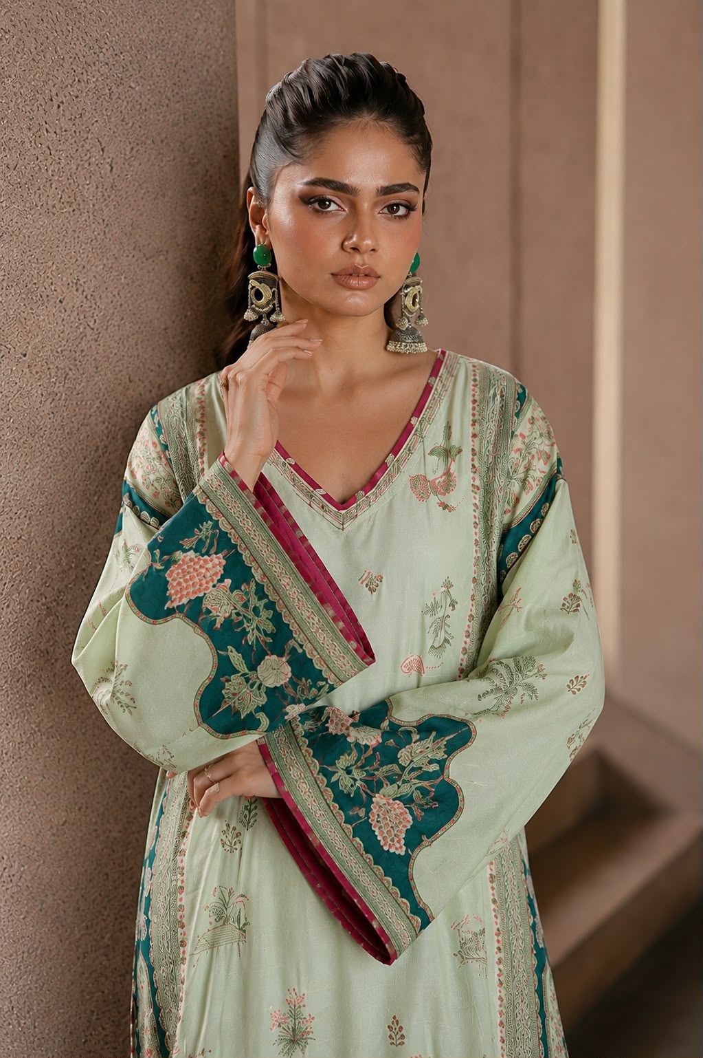 Brand .Ethnic Silk unstitched 3pc