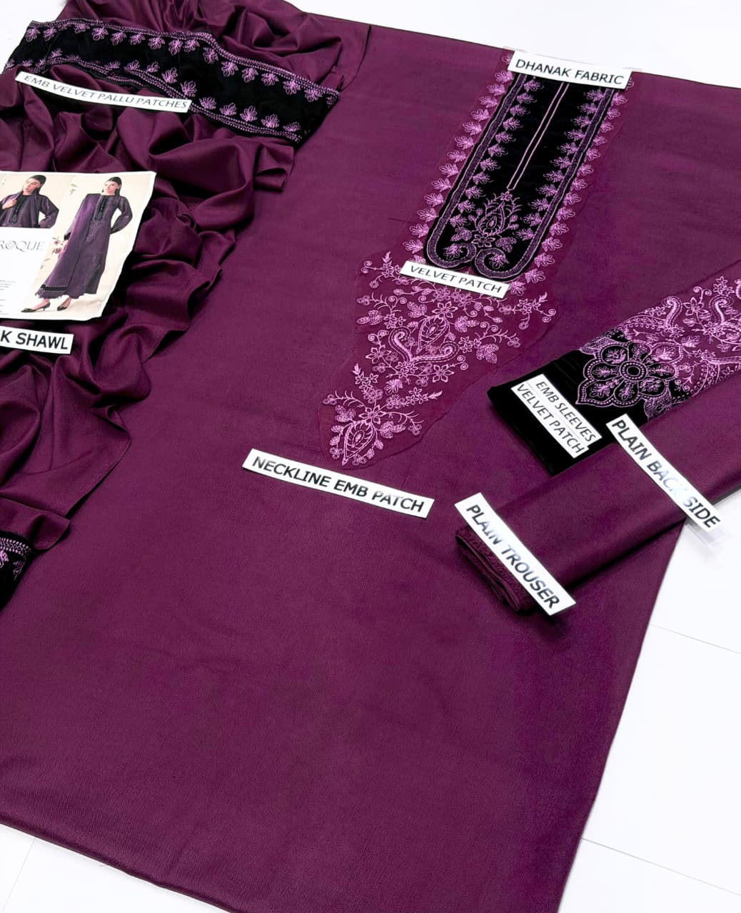 BRAND: BAROQUE 
DHANAK Embroidered 3 Piece