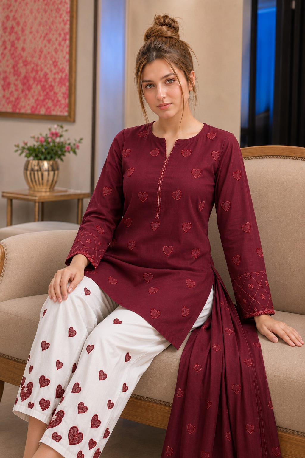 BRAND NAME : BAREEZE
DHANAK EMBROIDERED 3PC