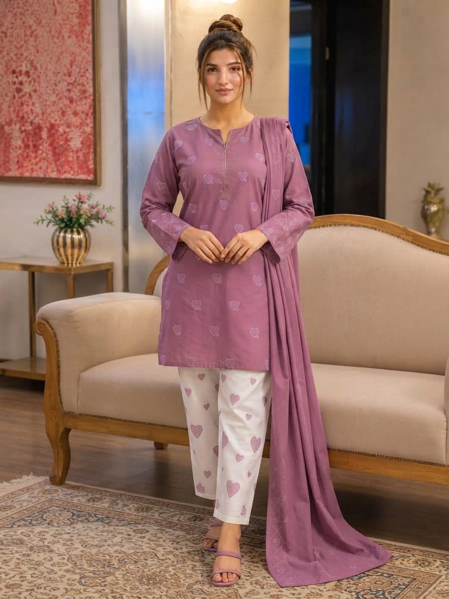BRAND NAME : BAREEZE
DHANAK EMBROIDERED 3PC