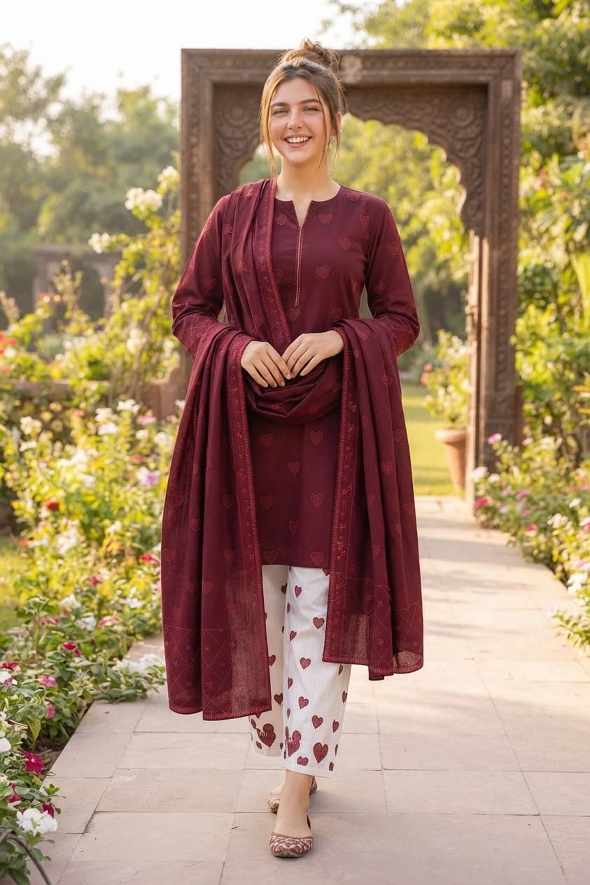 BRAND NAME : BAREEZE
DHANAK EMBROIDERED 3PC