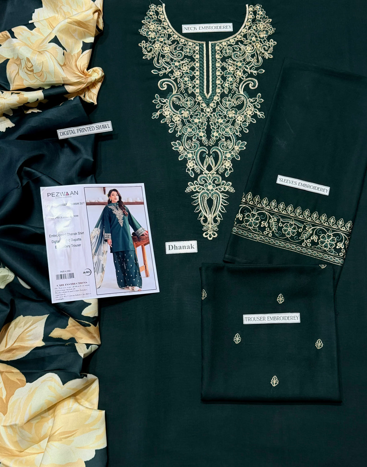 BRAND PEZWAAN
Unstitched DHANAK EMBROIDERED 3PC