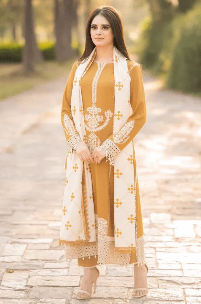 Libaas - Dhanak 3-Piece Unstitched Embroidered Suit